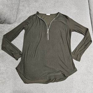 3/$15! Olive Long Sleeve Top With Half Zipper, Ardene, Small